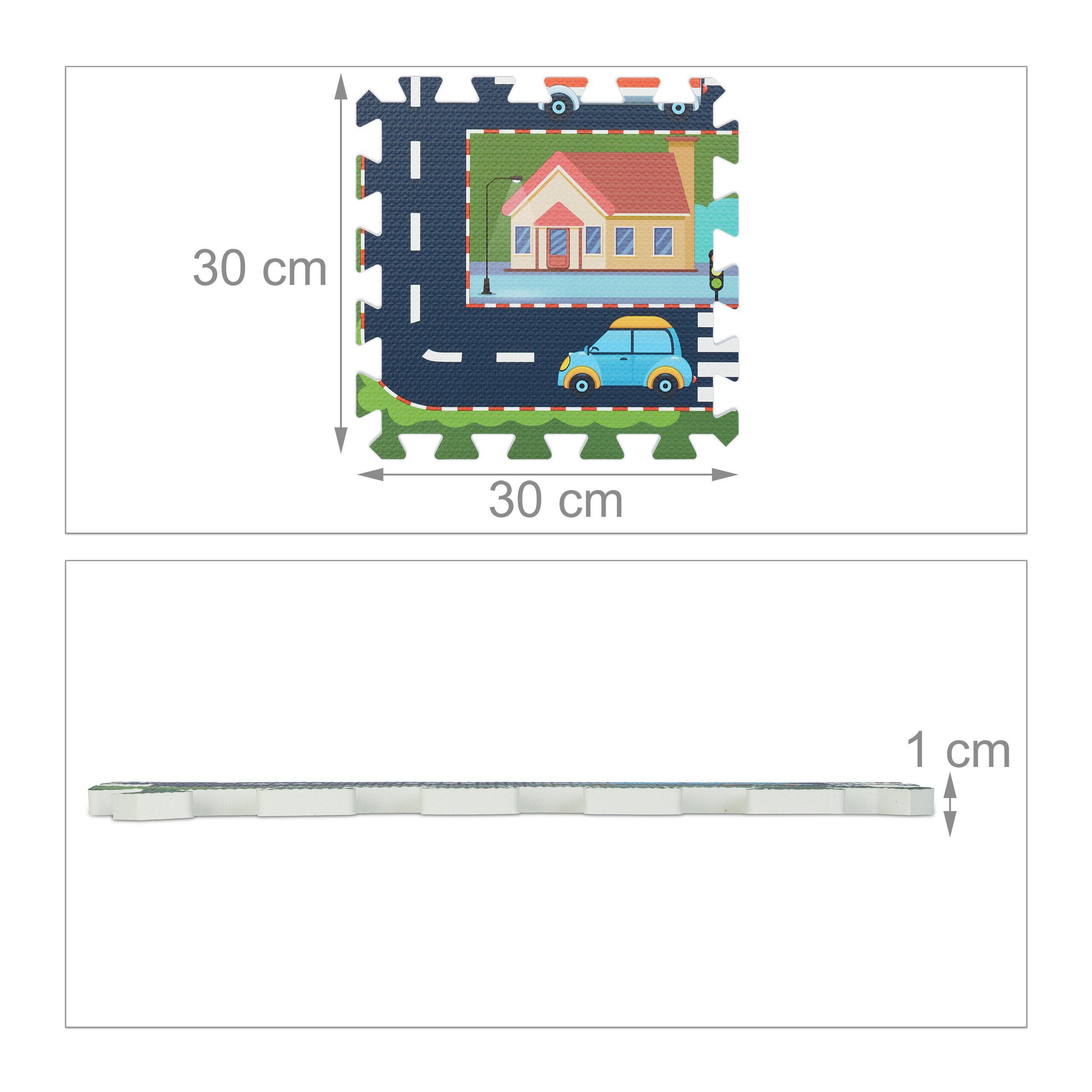 relaxdays Spielmatte Puzzlematte Straße