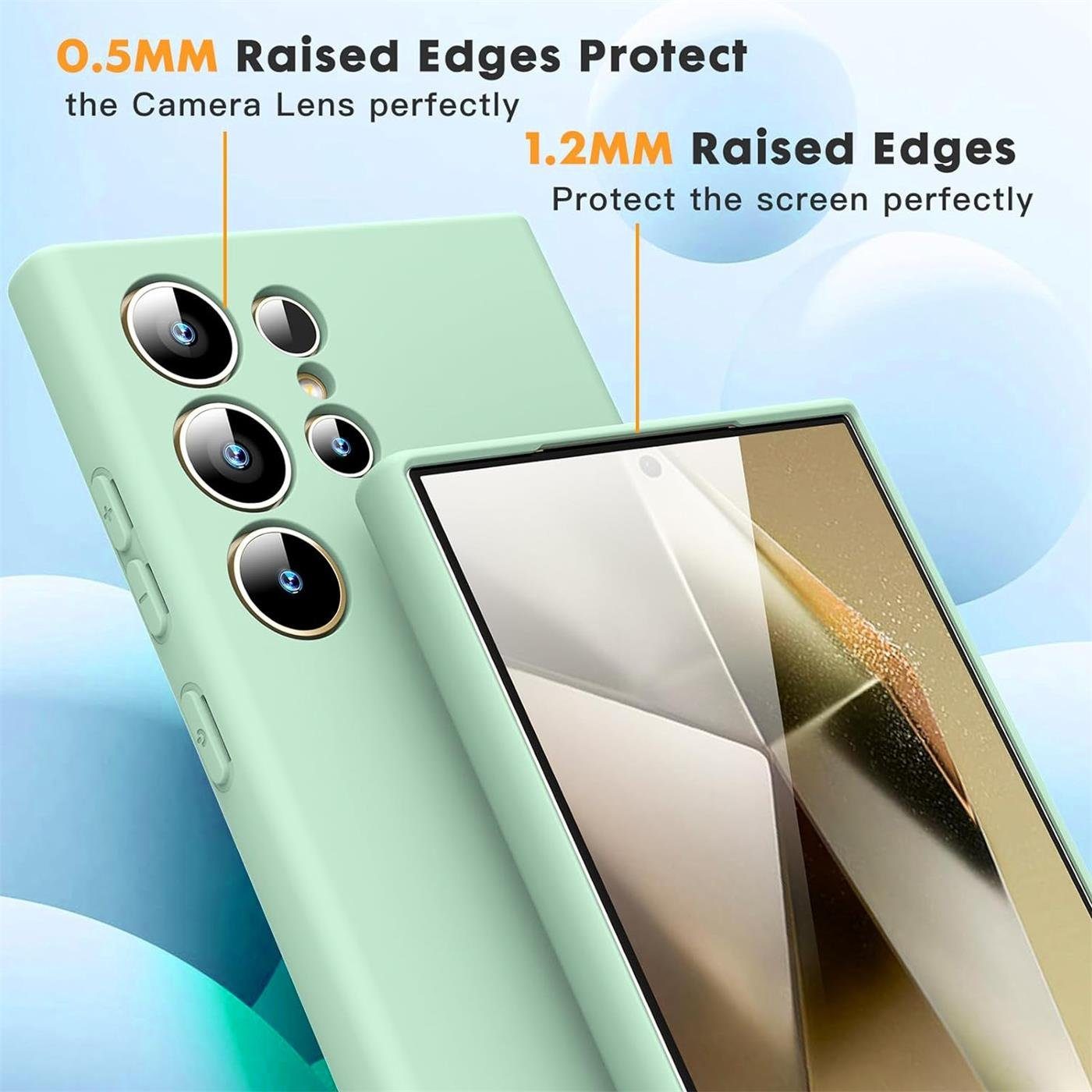 CoolGadget Handyhülle Silikon Case für das Samsung Galaxy S24 Ultra Slim TPU Cover 6,8 Zoll, Weiche Schutz Hülle mit Innen Fleece aus Stoff Handy Tasche – Bild 2 von 5
