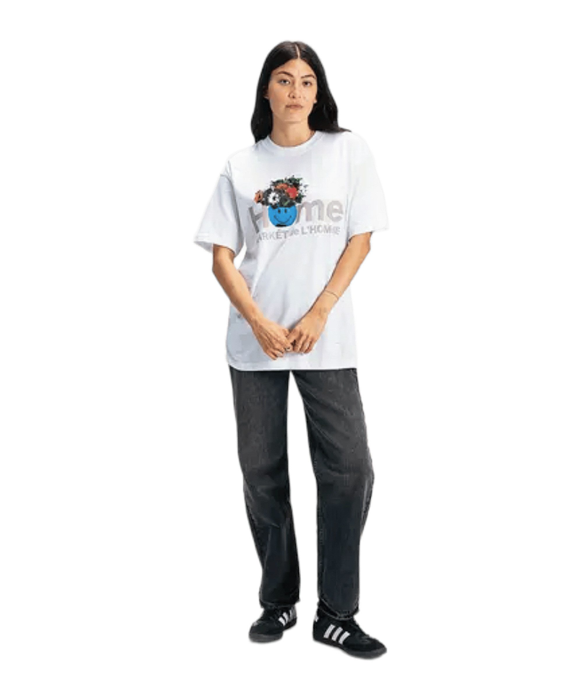 Market T-Shirt Market Smiley de les Homme T-Shirt Kurzarm-Shirts Baumwolle