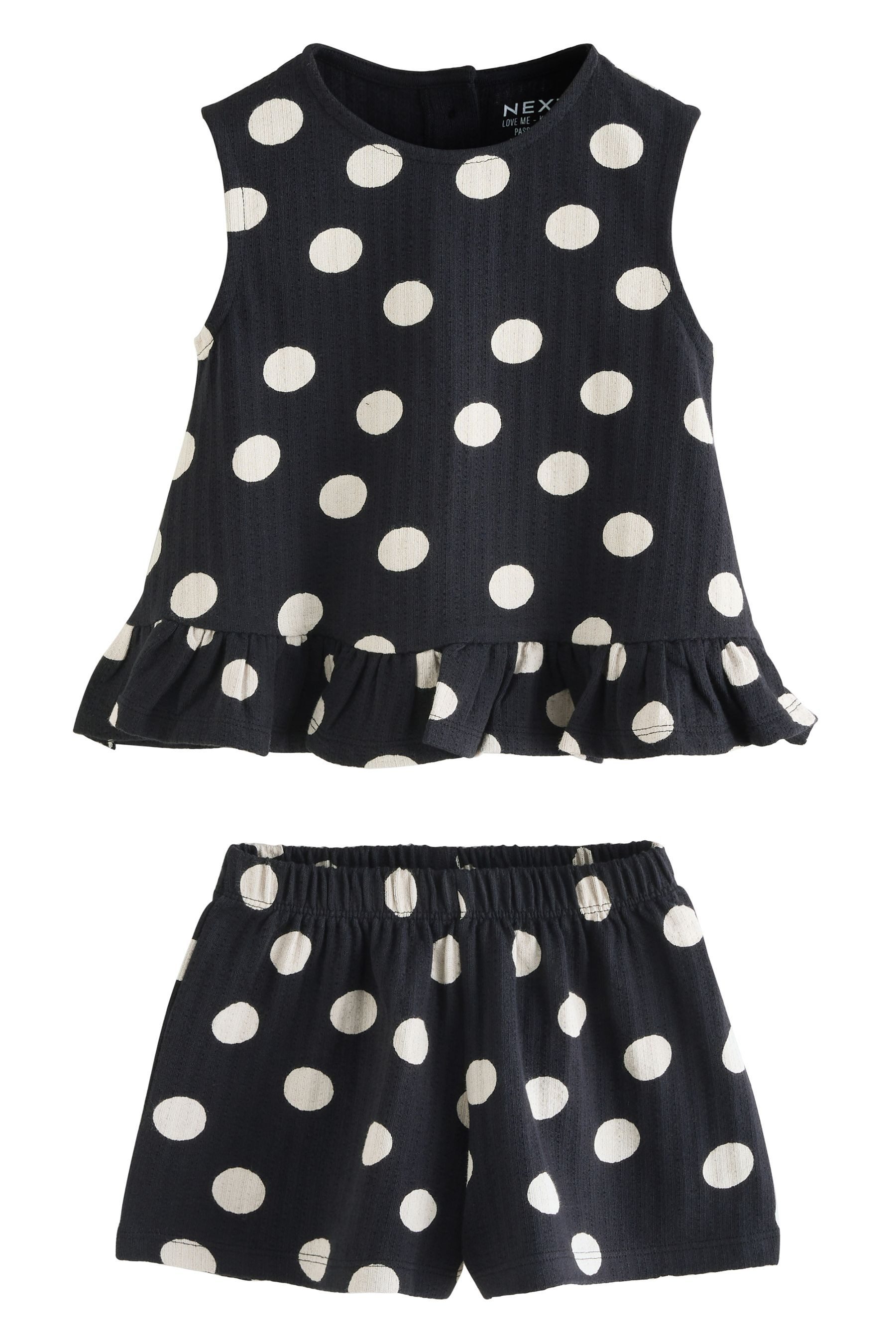 Top & Shorts Top mit Schößchen und Shorts aus 100 % Baumwolle