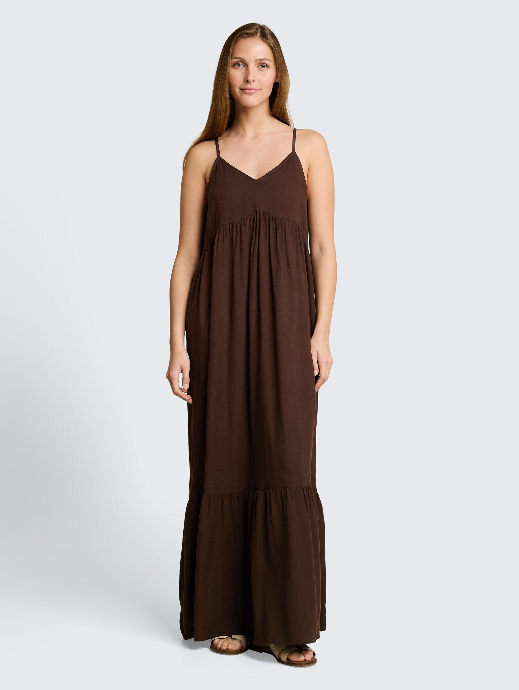 TOM TAILOR Denim Maxikleid Kleider & Jumpsuits Maxi-Kleid mit Volants