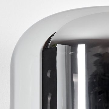 hofstein Tischleuchte Tischlampe aus Metall/Glas in Schwarz/Chromfarben, ohne Leuchtmittel, Nachttischlampe, Glasschrim Ø25cm, 1xE27, ohne Leuchtmittel