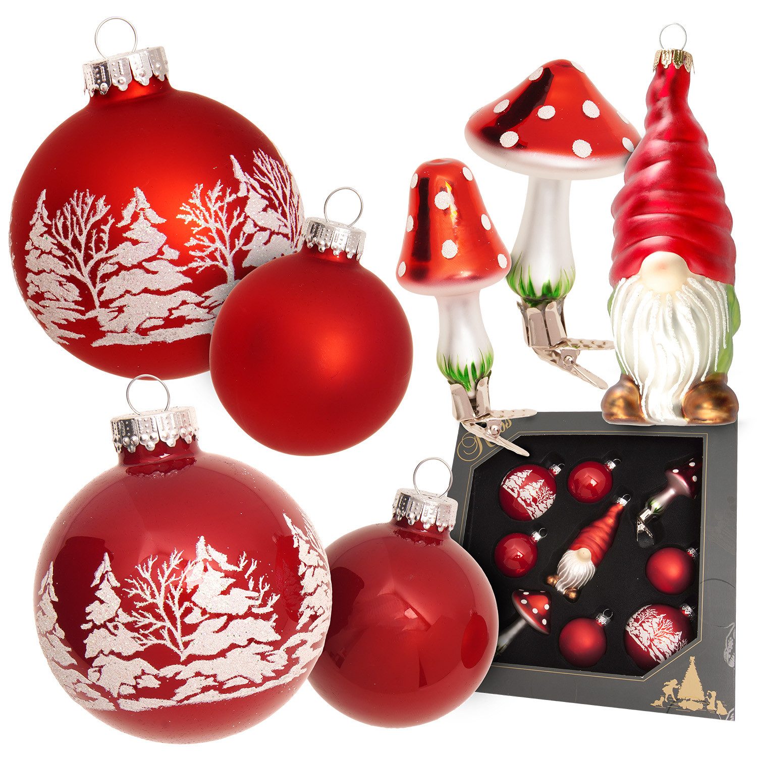 Krebs Glas Lauscha Christbaumschmuck 9er Set - Skandinavisch - ca. 8cm - mi günstig online kaufen