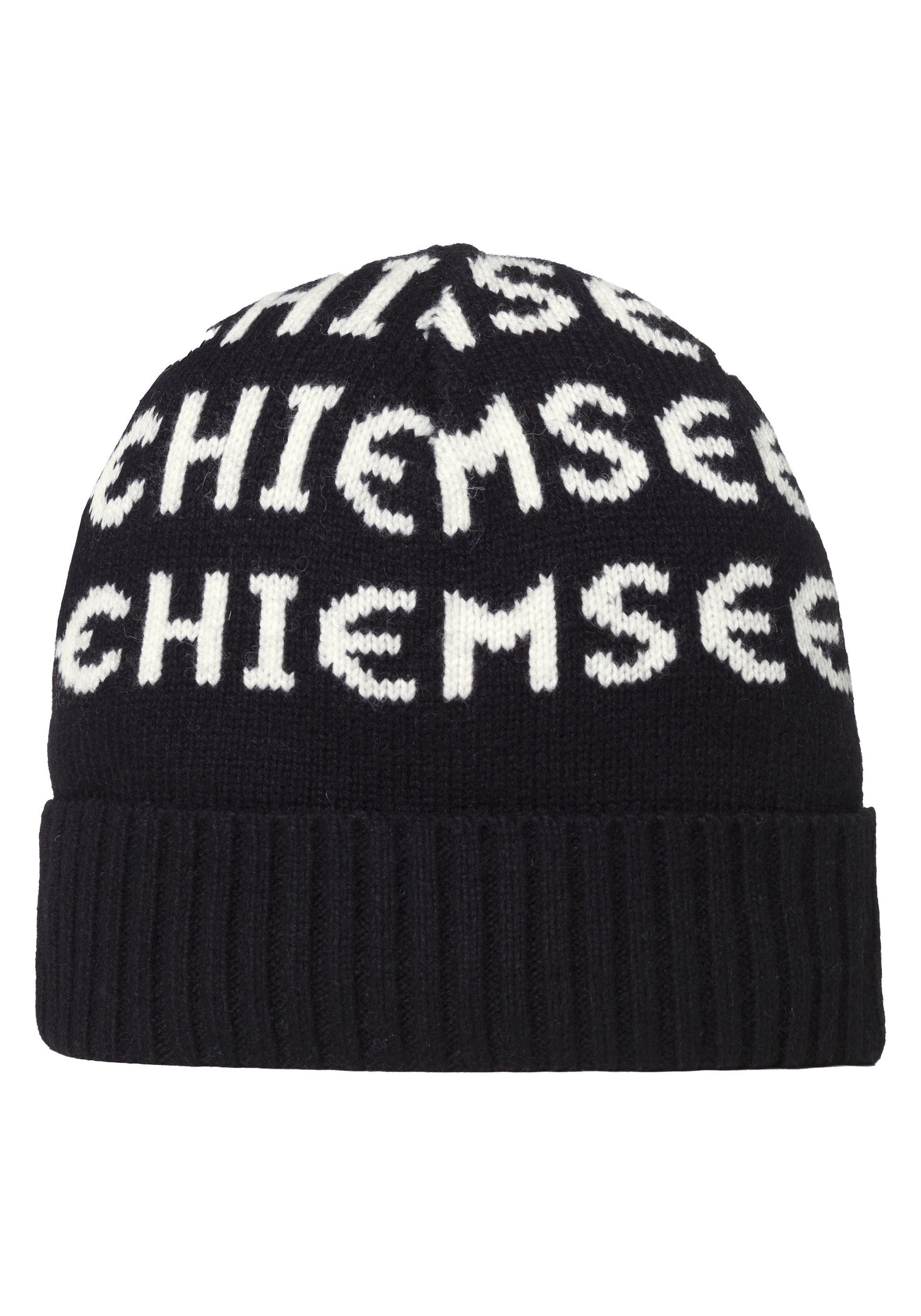 Unisex-Strickmütze Chiemsee Logo-Muster mit Strickmütze 1 schwarz