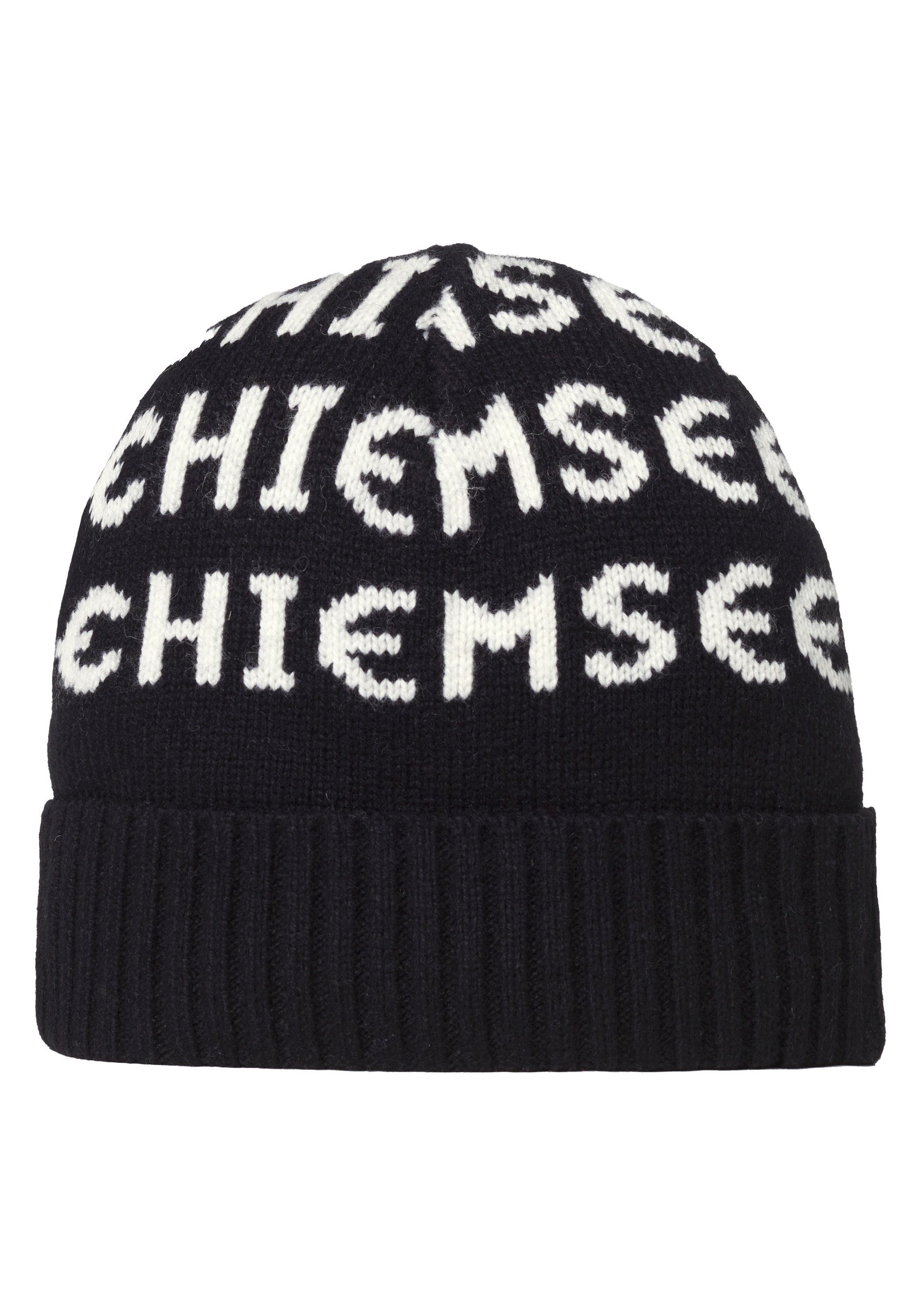 Chiemsee Strickmütze Unisex-Strickmütze mit Logo-Muster 1 schwarz