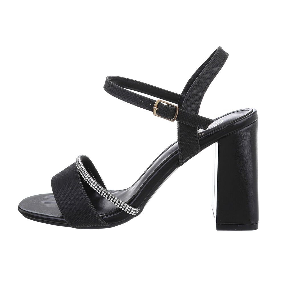 Ital-Design Damen Abendschuhe Party & Clubwear Sandalette (83448536) Blockabsatz Сандалии & Сандалеты in Schwarz