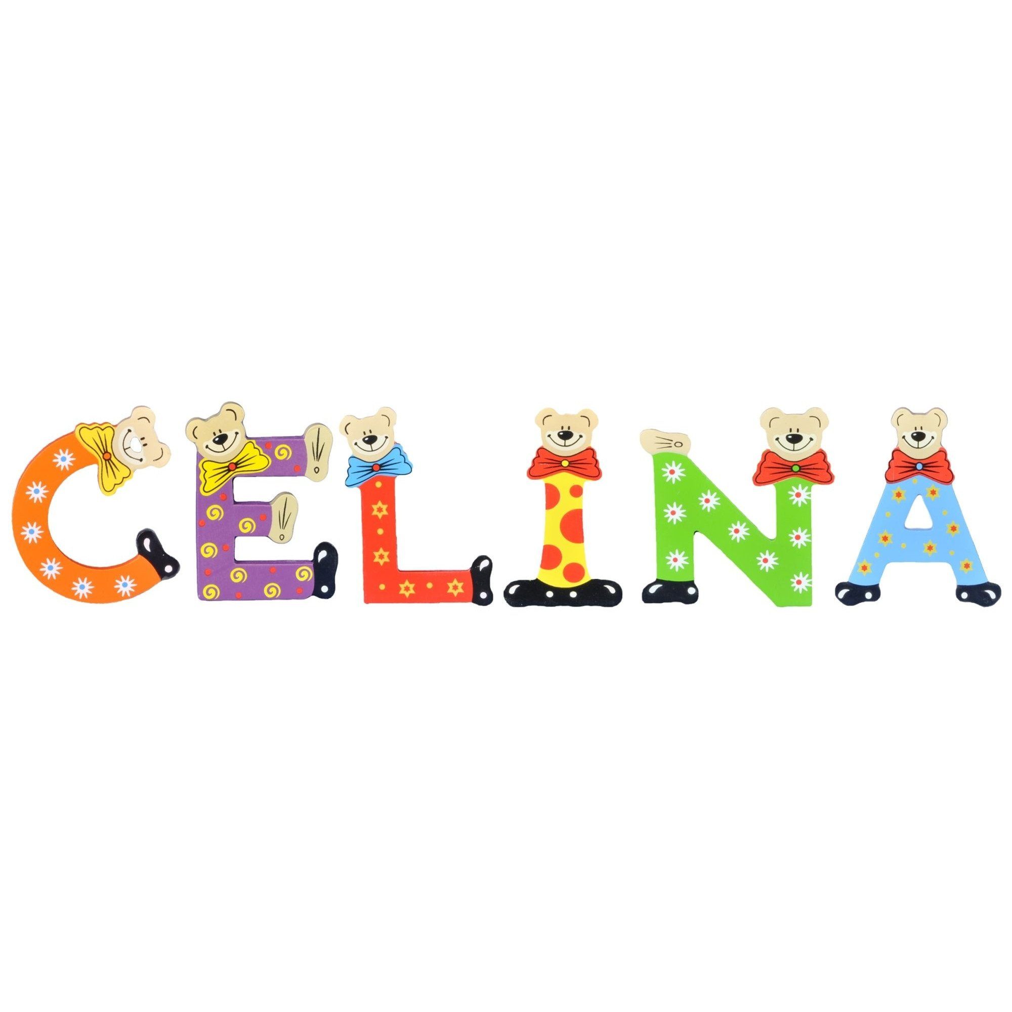 - Kinder sortiert St), CELINA Deko-Buchstaben (Set, Holz-Buchstaben Playshoes 6 Namen-Set,
