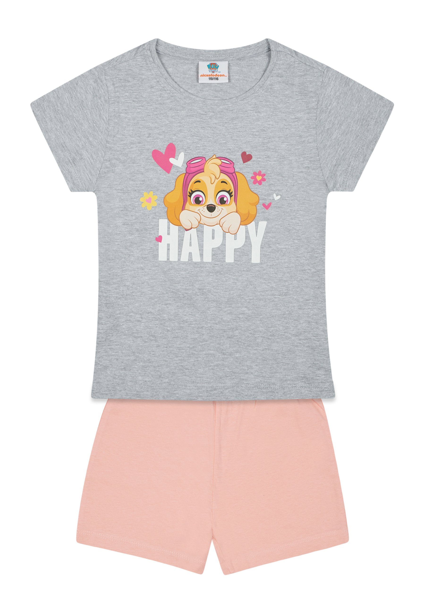 Shorty Paw Patrol Girl Skye Mädchen Sommer Schlafanzug Shorty Pyjama-Set kurz