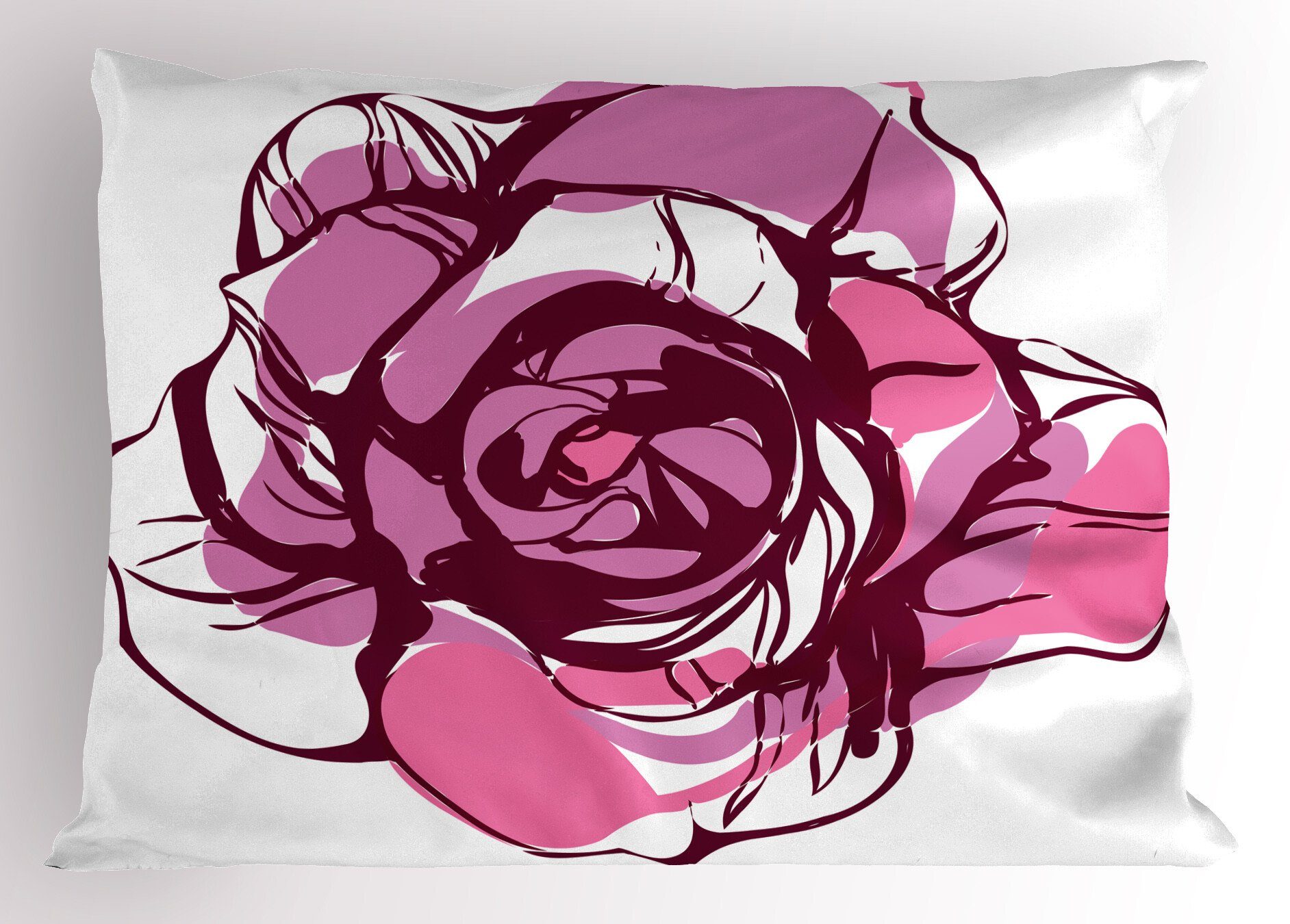 Kissenbezüge Dekorativer Standard King Size Gedruckter Kissenbezug, Abakuhaus (1 Stück), rosa Blätter Rosenblatt