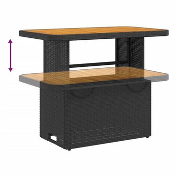 vidaXL Garten-Essgruppe 2-tlg. Garten-Essgruppe mit Kissen Schwarz Poly Rattan, (2-tlg)