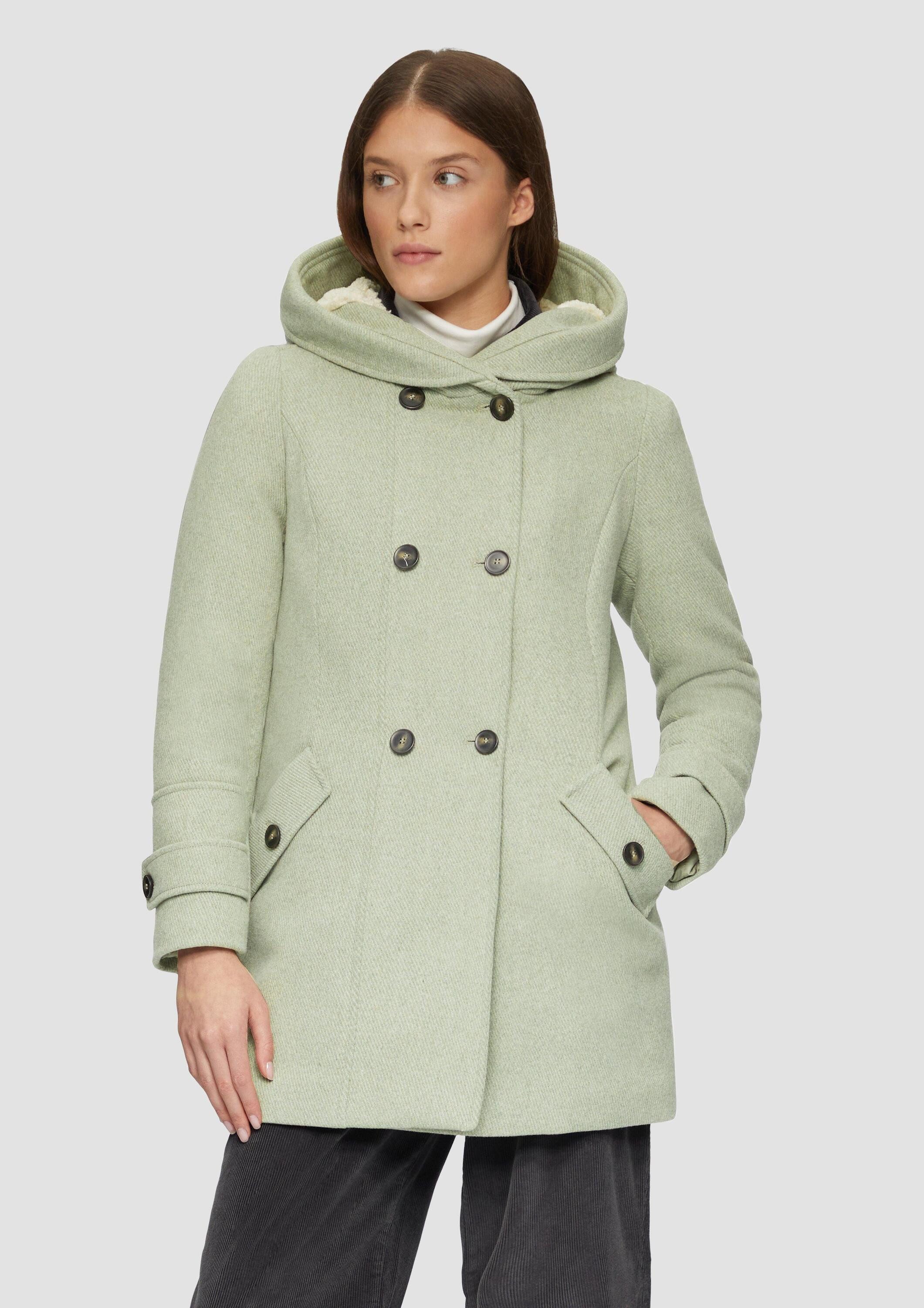 s.Oliver Wintermantel Outdoor-Mantel Strukturierter Wollmantel mit günstig online kaufen