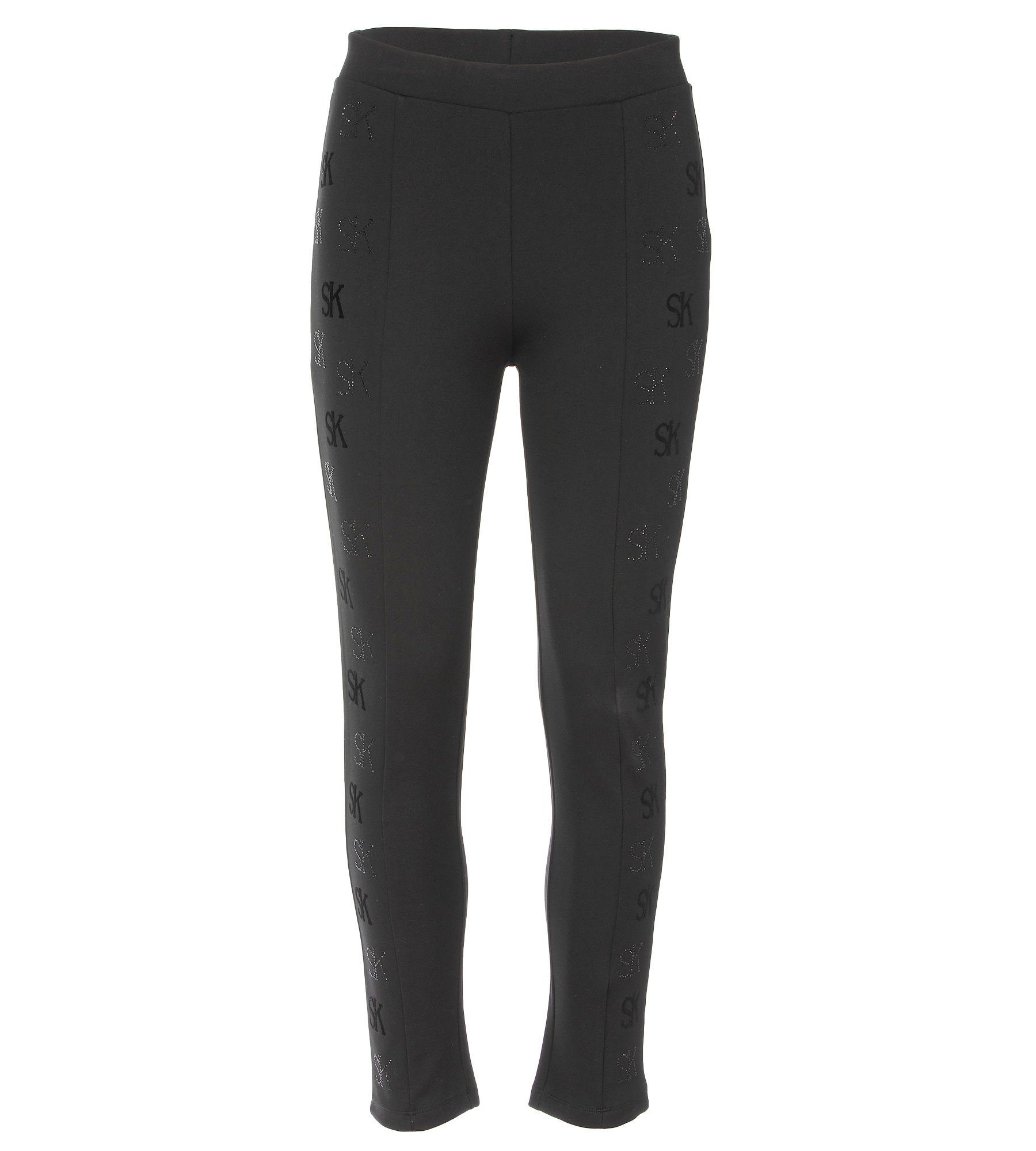 Sarah Kern Stoffhose Leggings figurbetont mit Flockprint