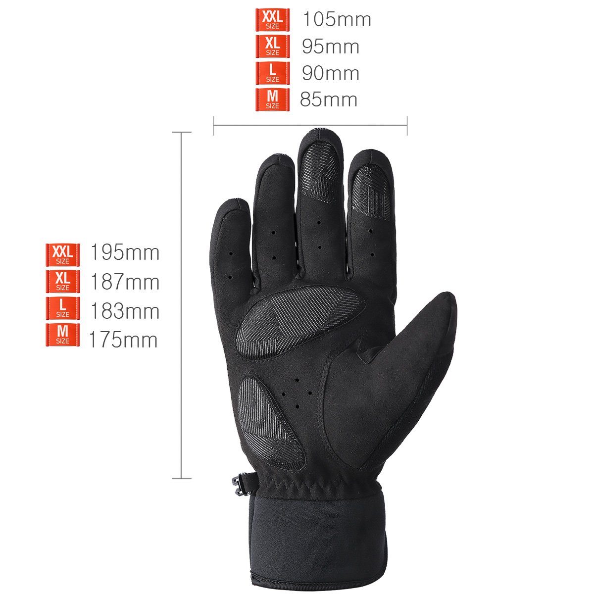 Fahrrad-Handschuhe Skihandschuhe mit Funktion winddicht Winterhandschuhe MidGard Touchscreen