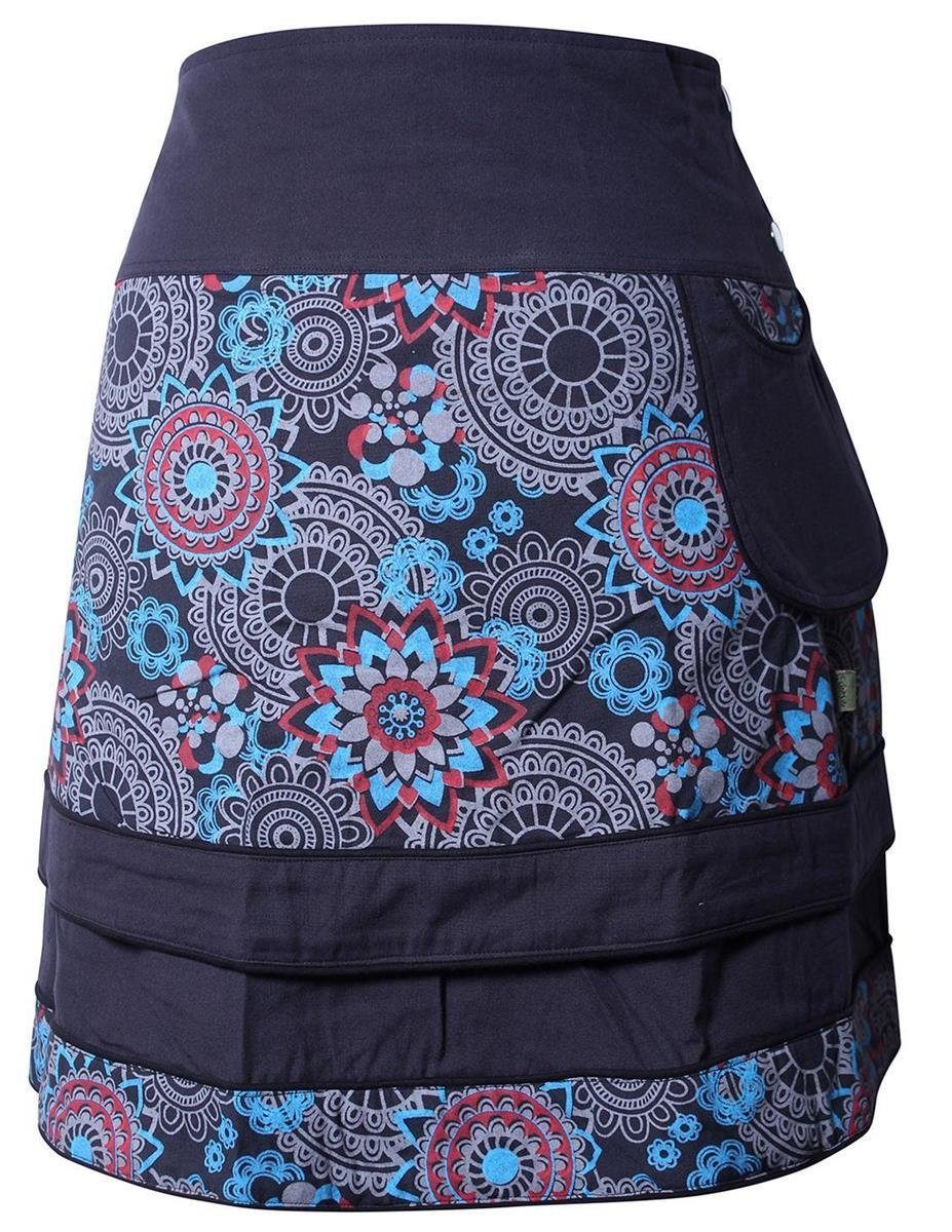 Vishes Wickelrock Rock zum Wickeln mit Druckknöpfen Mandala Blumen Cacheur, günstig online kaufen