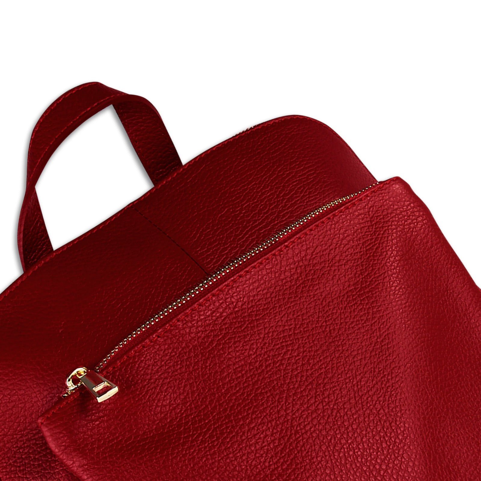 Toscanto Cityrucksack Toscanto Damen Cityrucksack Leder Tasche, Damen Cityrucksack Leder, dunkelrot, Größe ca. 30cm