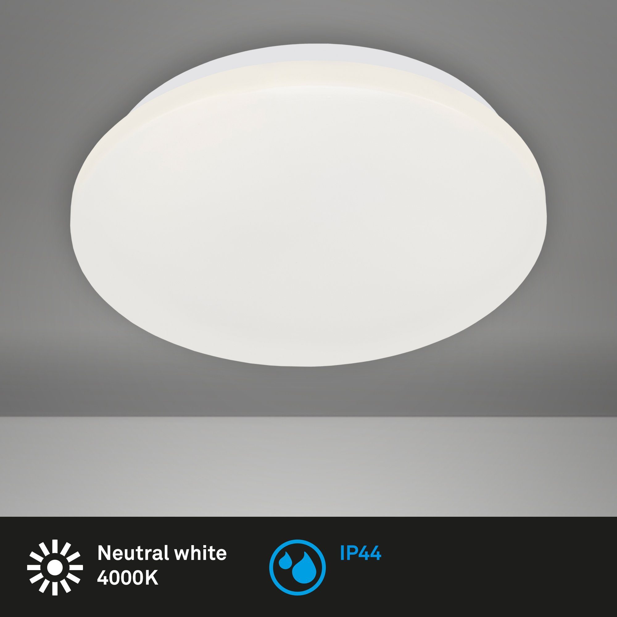 Neutralweiß, fest Leuchten cm Badezimmer, 3404-116, 28,8 IP44, LED verbaut, LED weiß, Deckenleuchte Briloner
