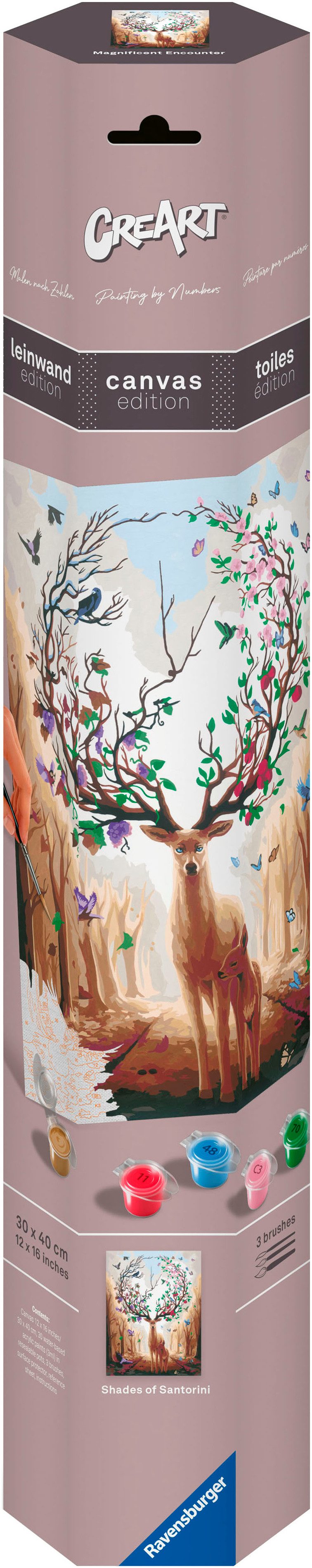 Ravensburger Раскрась по номерам CreArt, Leinwand Magischer Hirsch, Made in Europe