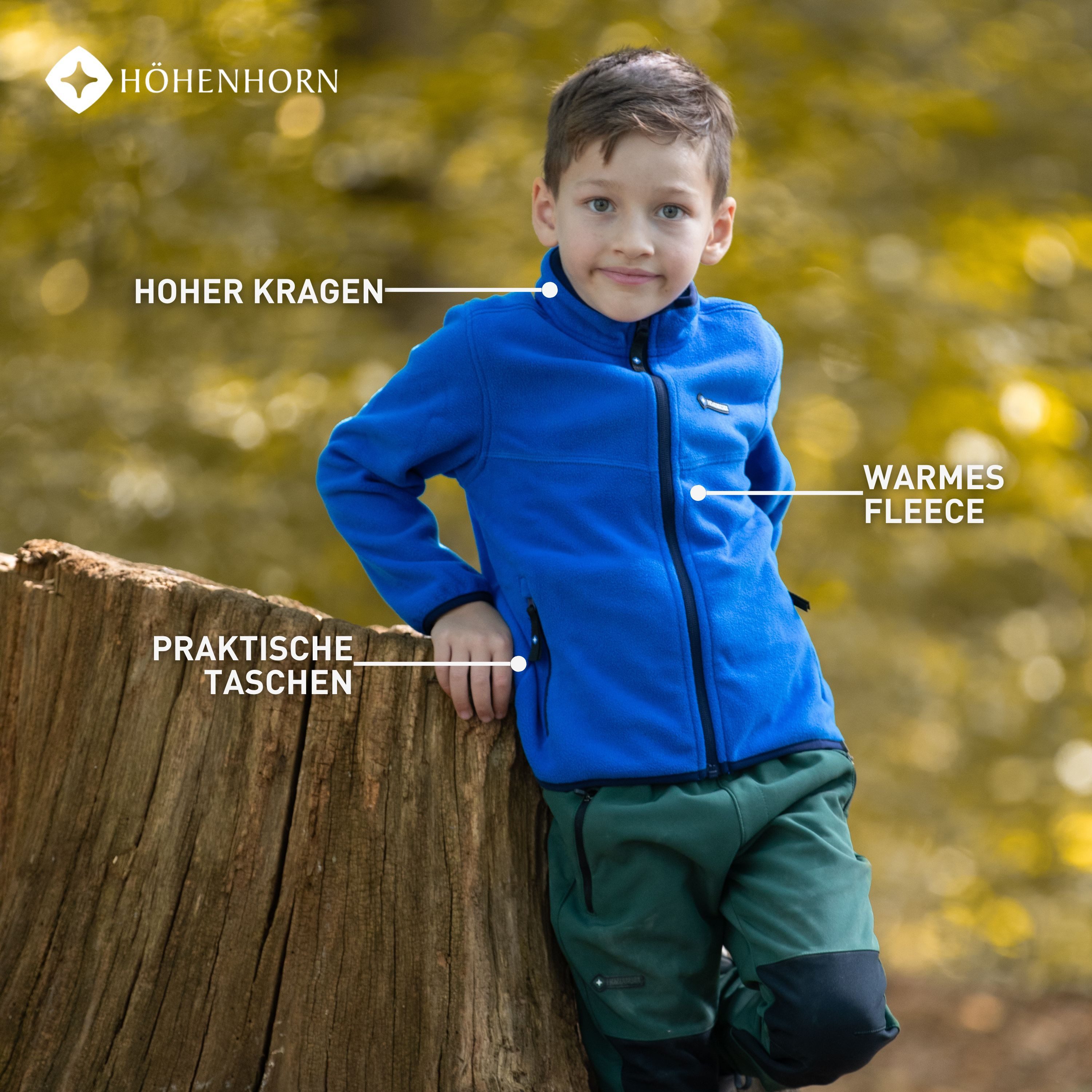 Höhenhorn Fleecejacke Leggon Kinder Fleece Jacke Jungen Mädchen Full Zip Outdoor Freizeit weicher Microfleece