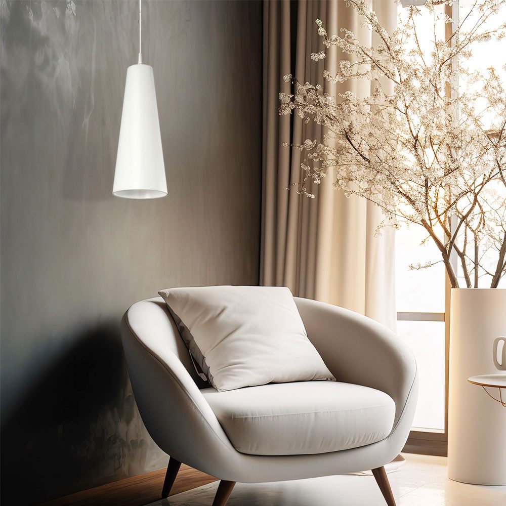 SPOT Light Hängeleuchte, Leuchtmittel nicht inklusive, Hänge Lampe Wohn Ess Zimmer Tisch Beleuchtung Textil Decken Pendel