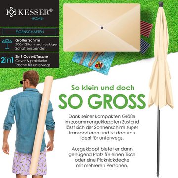 KESSER Sonnenschirm, Sonnenschirm Rechteckig Inkl. 2in1 Abdeckung Transporttasche