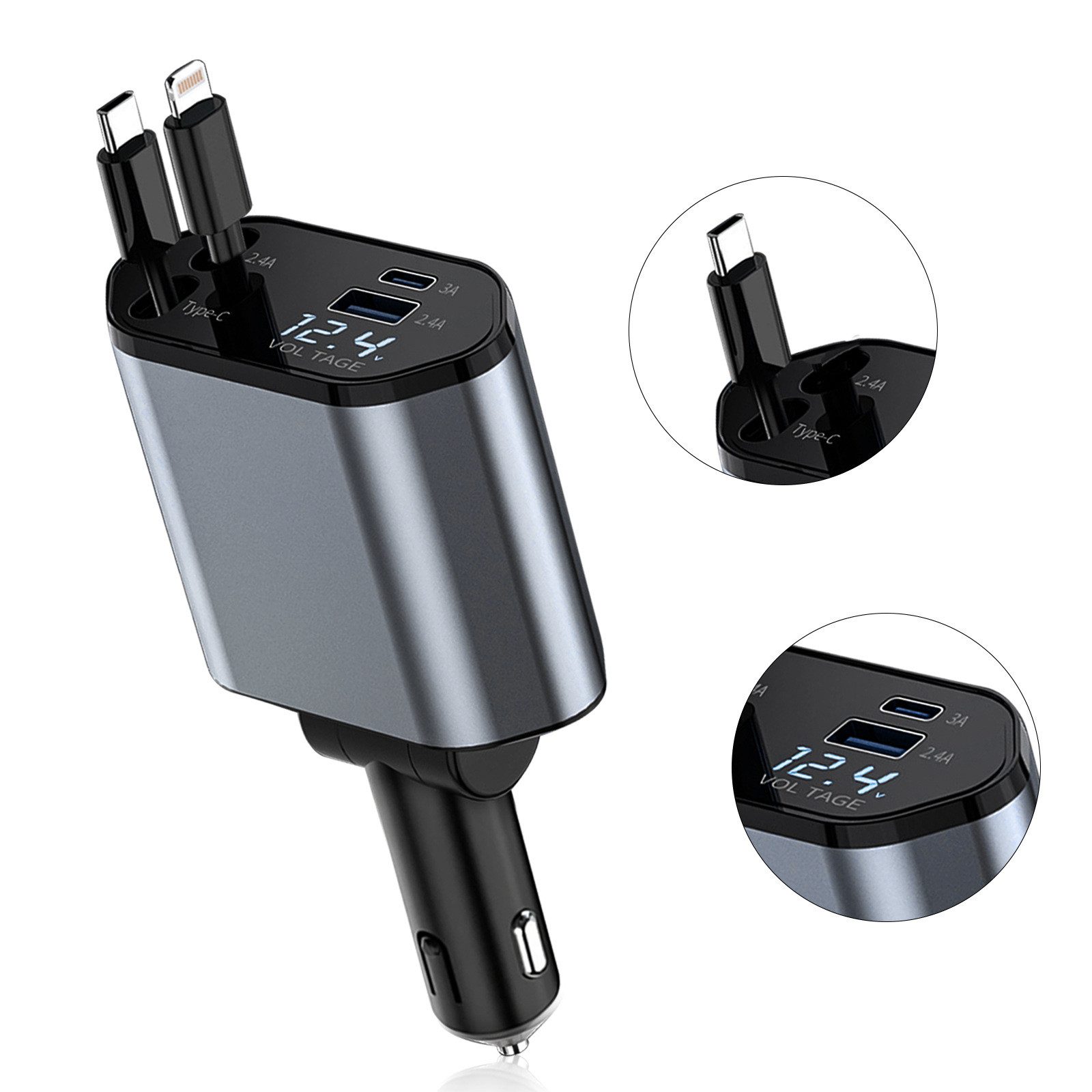 AURIVION Zigarettenanzünder-Verteiler 86W Auto Ladegerät mit PD Schnellladung & USB Anschluss (Set, 1-St., USB Autoladegerät für Smartphone, Navi & andere Geräte), KFZ Adapter für Zigarettenanzünder mit schneller Ladefunktion
