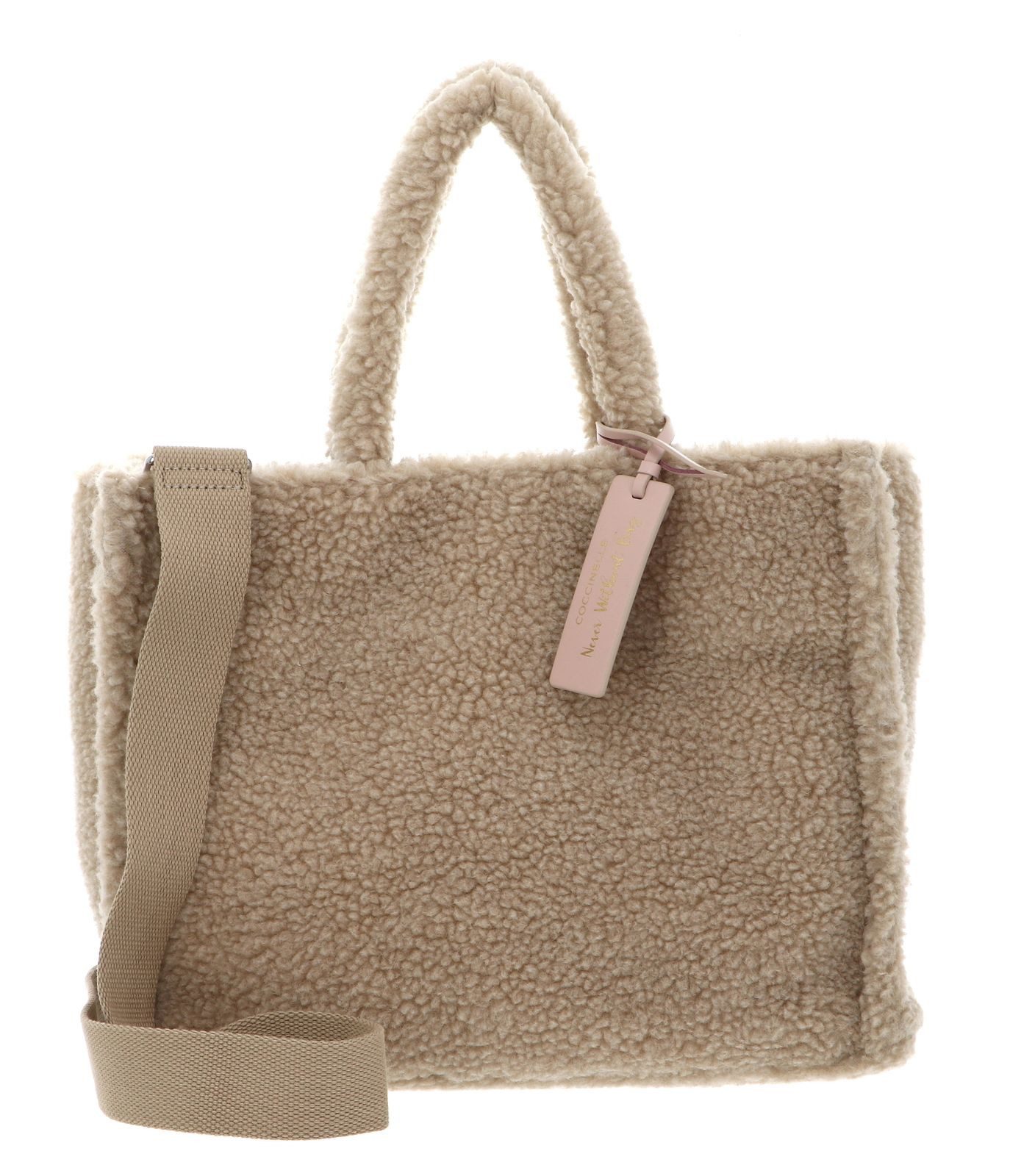 COCCINELLE Schultertasche Eco Shearling Grained Leather Shoulder Bag günstig online kaufen