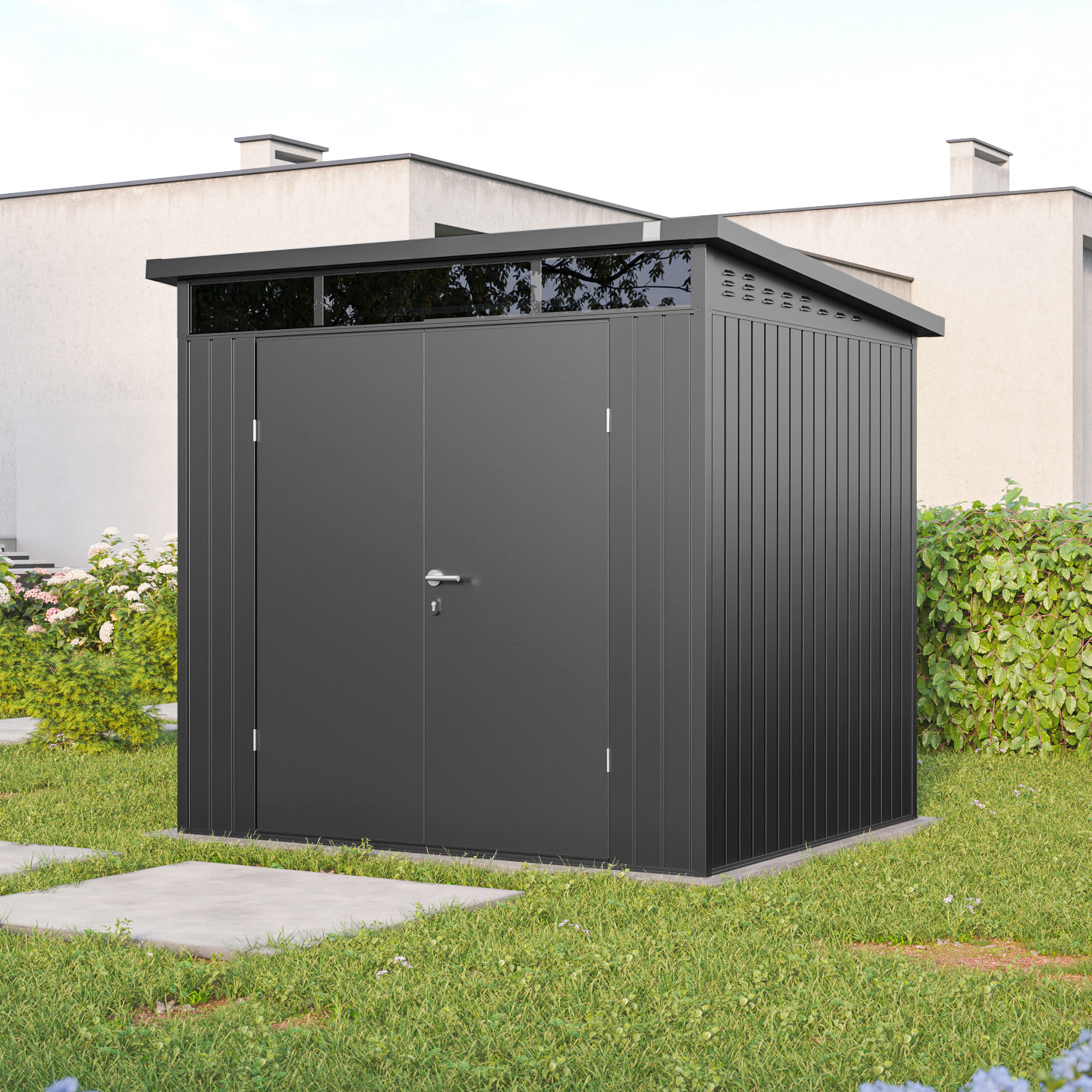 GFP Gerätehaus Gartenhaus Geräteschuppen Lena mit Pultdach, BxT: 180x120 cm, Höhe 205 cm