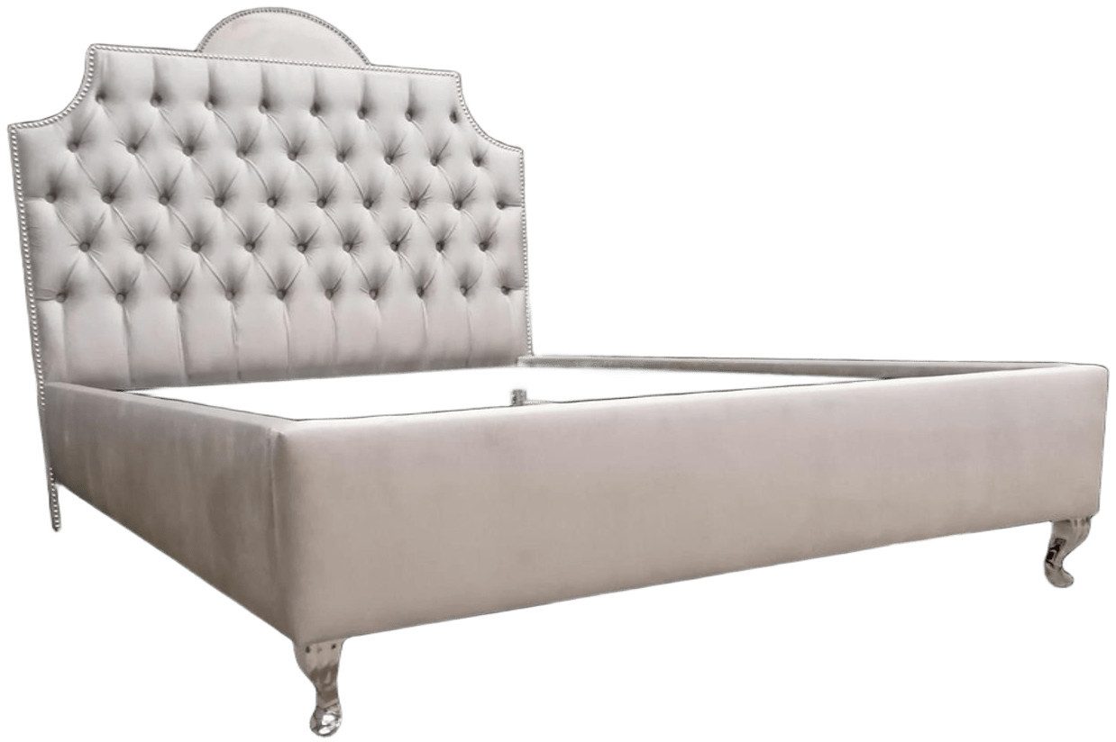 JVmoebel Polsterbett Luxuriöses Chesterfield Doppelbett im edlen Samt-Design (1-tlg., Bett), Made in Europa