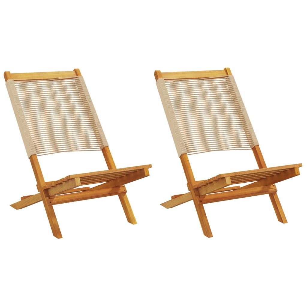 furnicato Gartenstuhl Beiger aus Echtholz 41 x 72 x 68 cm (2 St)