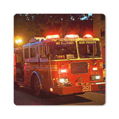 MuchoWow Gaming Mauspad Feuerwehrfahrzeuge von New York City (1-St), Gaming, Rutschfester Unterseite, Mausunterlage, 50x50 cm, XXL, Großes