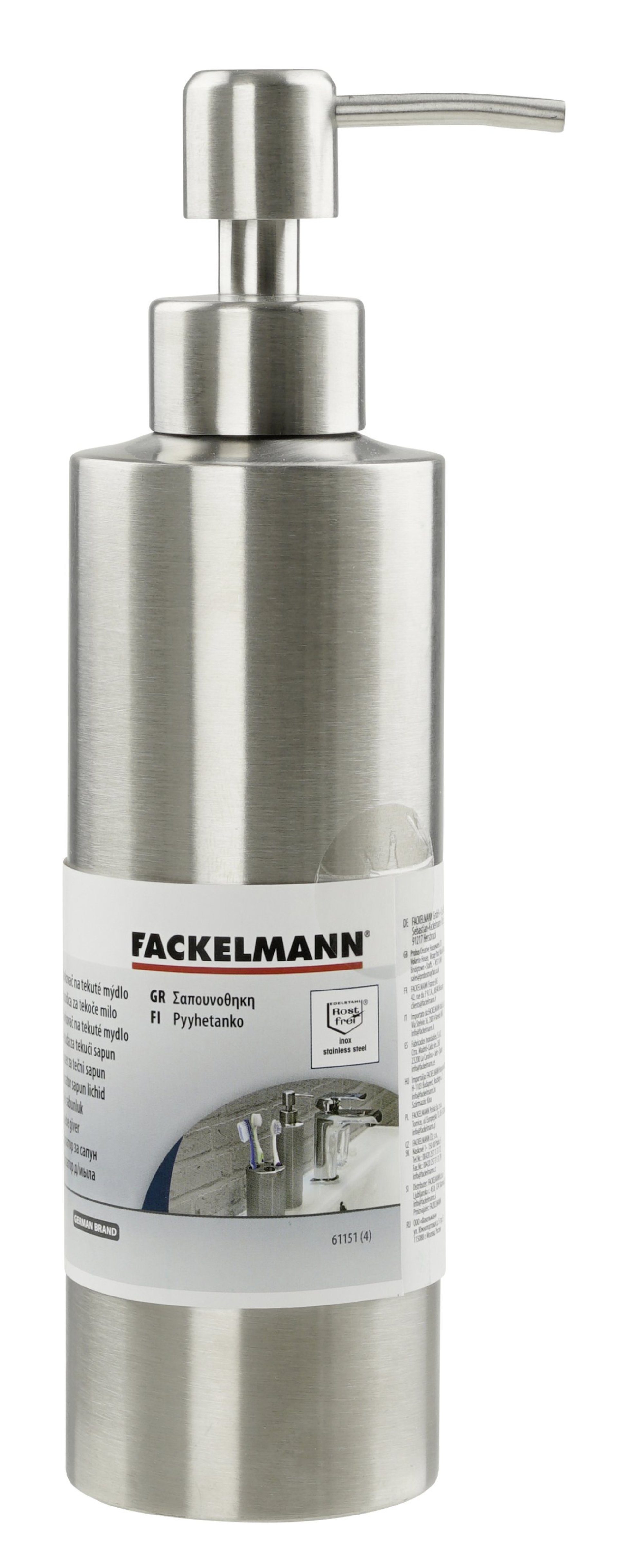 FACKELMANN Seifenspender Seifenspender aus Edelstahl Silber Matt – Fassungs günstig online kaufen