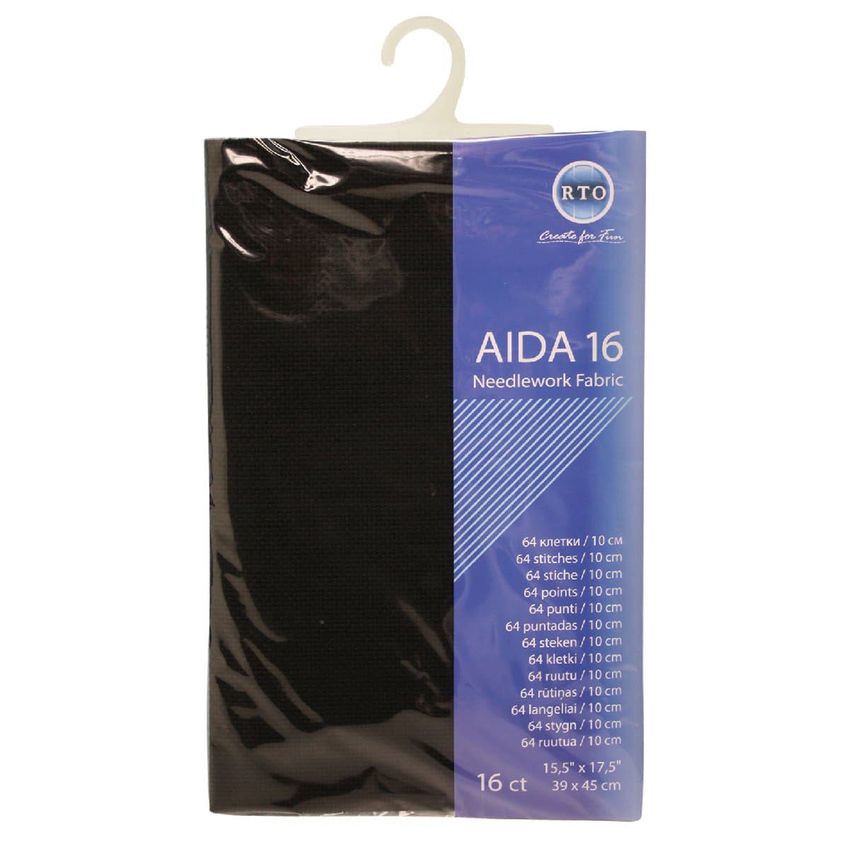 RTO Kreativset RTO Aida Zuschnitt, 16ct, schwarz, 39x45cm, (embroidery kit by Marussia)