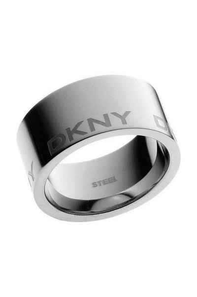 DKNY Fingerring Damen, aus Edelstahl, Silber, Gr. 53 (16,9mm)