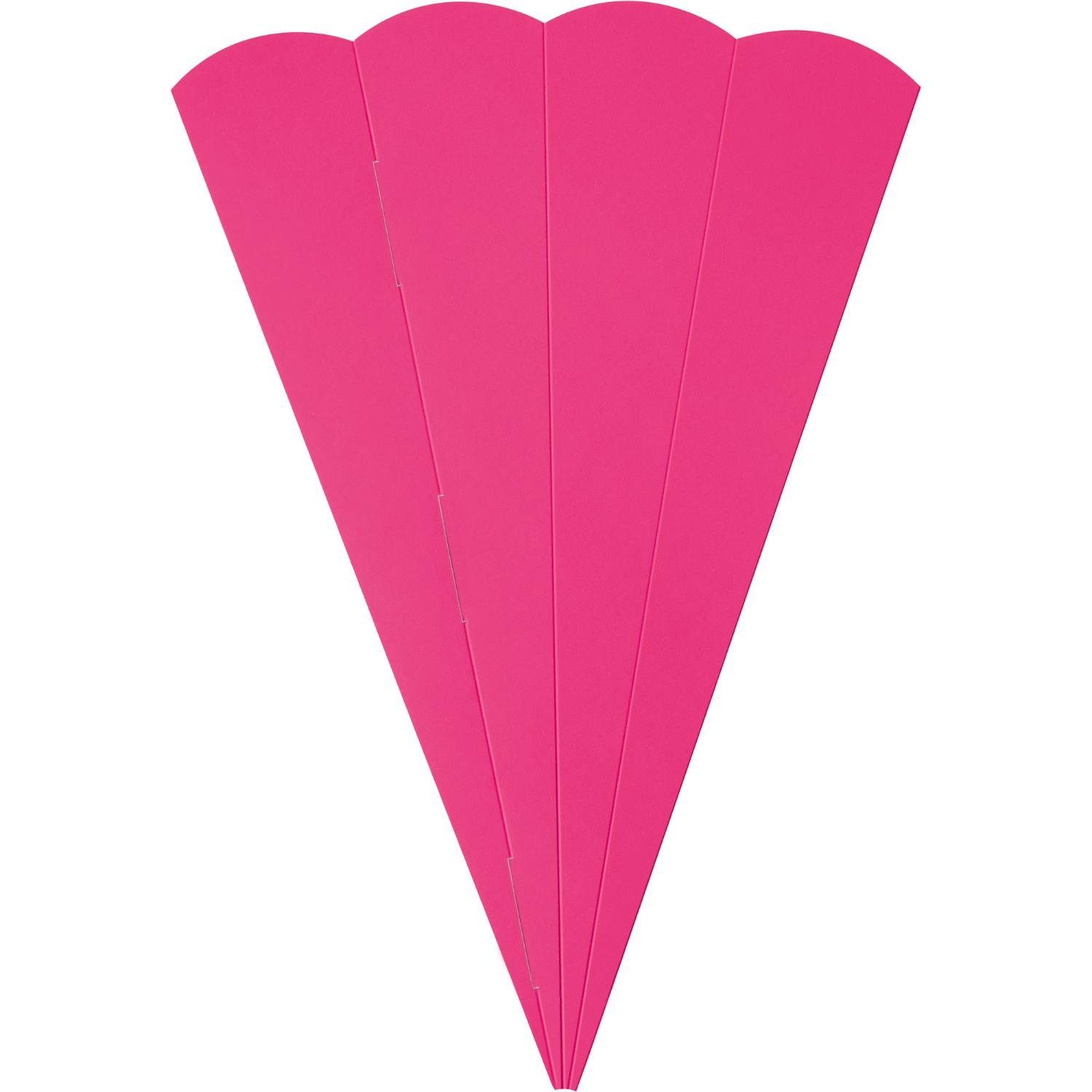 itenga Schultüte Schultüten-Zuschnitt 6-eckig, 68cm PINK - Schultüten Rohling zum Baste