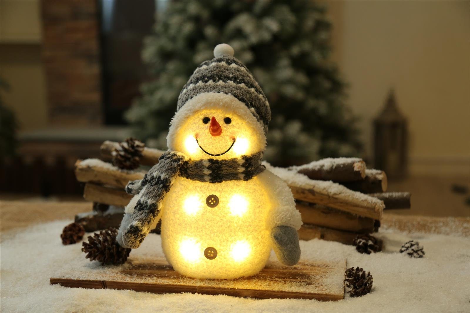 Beleuchtet "Coldy" Deko LED LED Bambelaa! Schneemann Figuren Weihnachten Winter Weihnachtsfigur