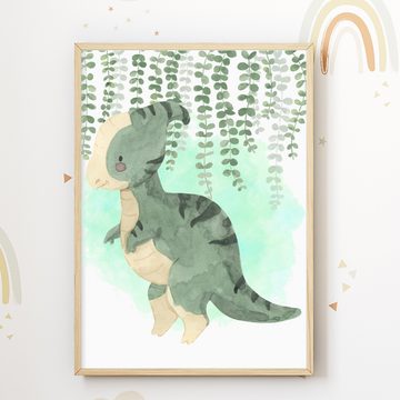 Tigerlino Poster Niedliche Dinosaurier Bilder 3er Set Kinderzimmer Dino Dekoration