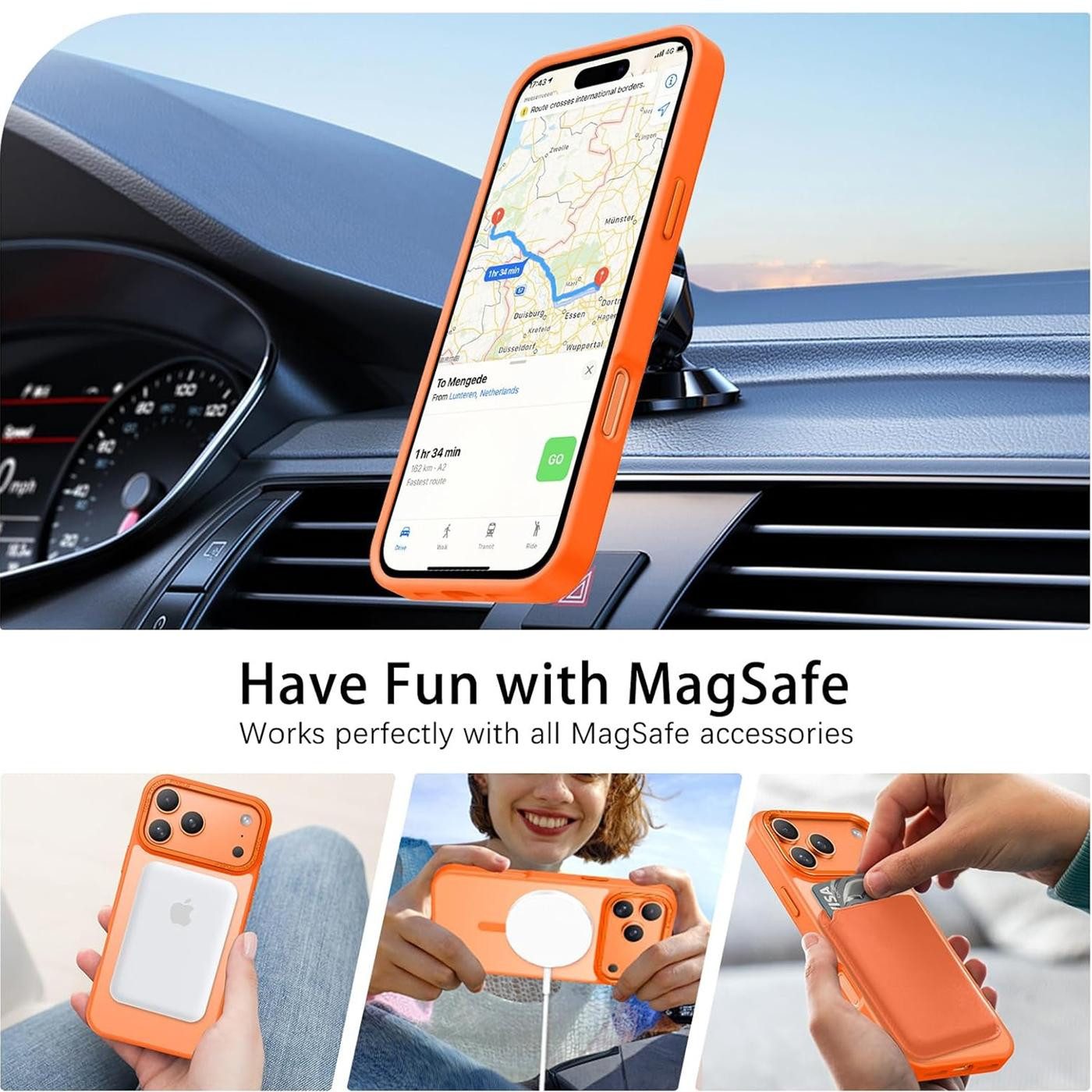 CoolGadget Handyhülle Magnet Hülle für iPhone 17 Pro Schutzhülle mit Metall Kamerarahmen 6,3 Zoll, magnetisches Schutzcase Matt Stoßfest kompatibel mit Magsafe  – Bild 4 von 5