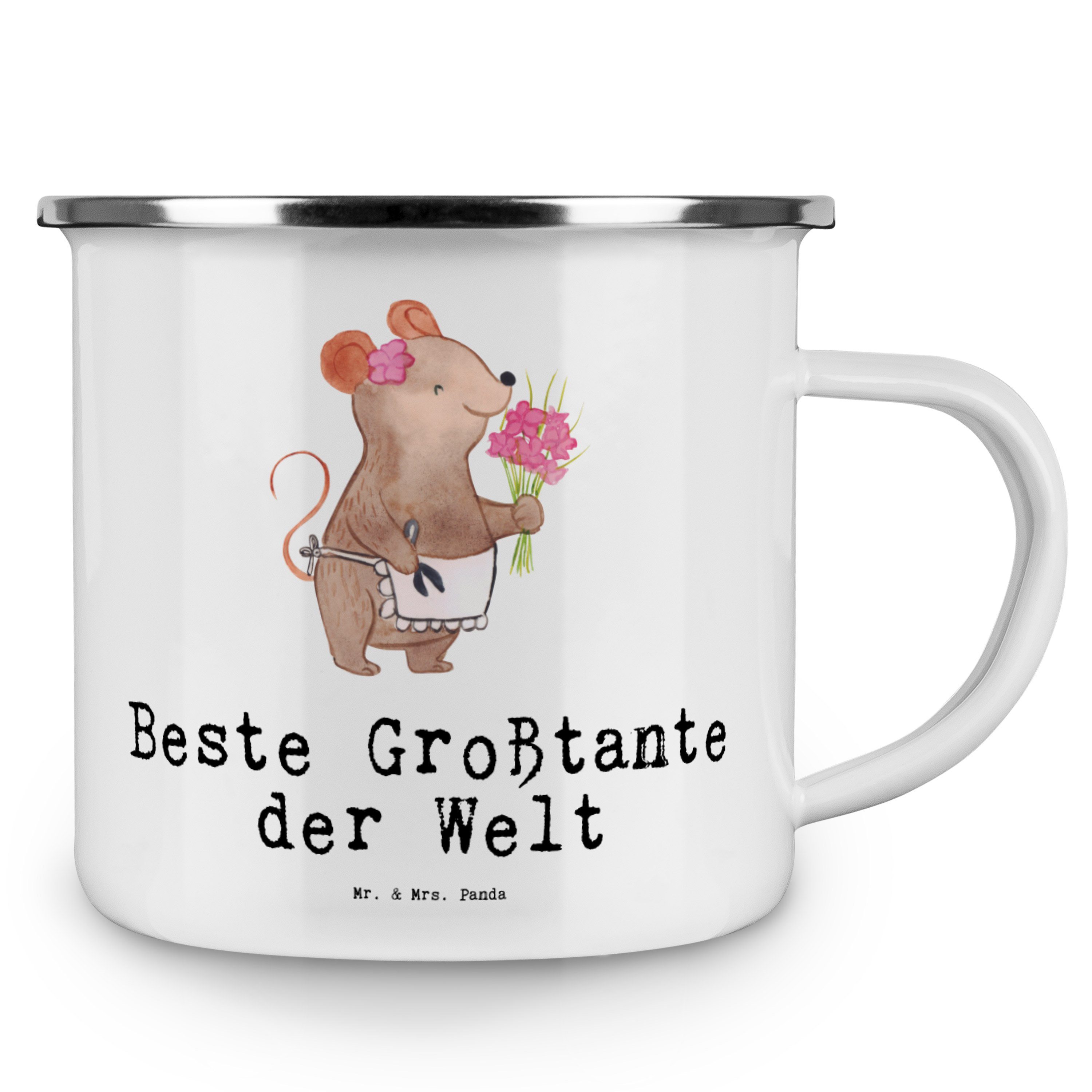 - Becher Edelstahl Beste Maus Mr. Welt Trinkbeche, Geschenk, Panda - & Emaille Mrs. Großtante der Weiß