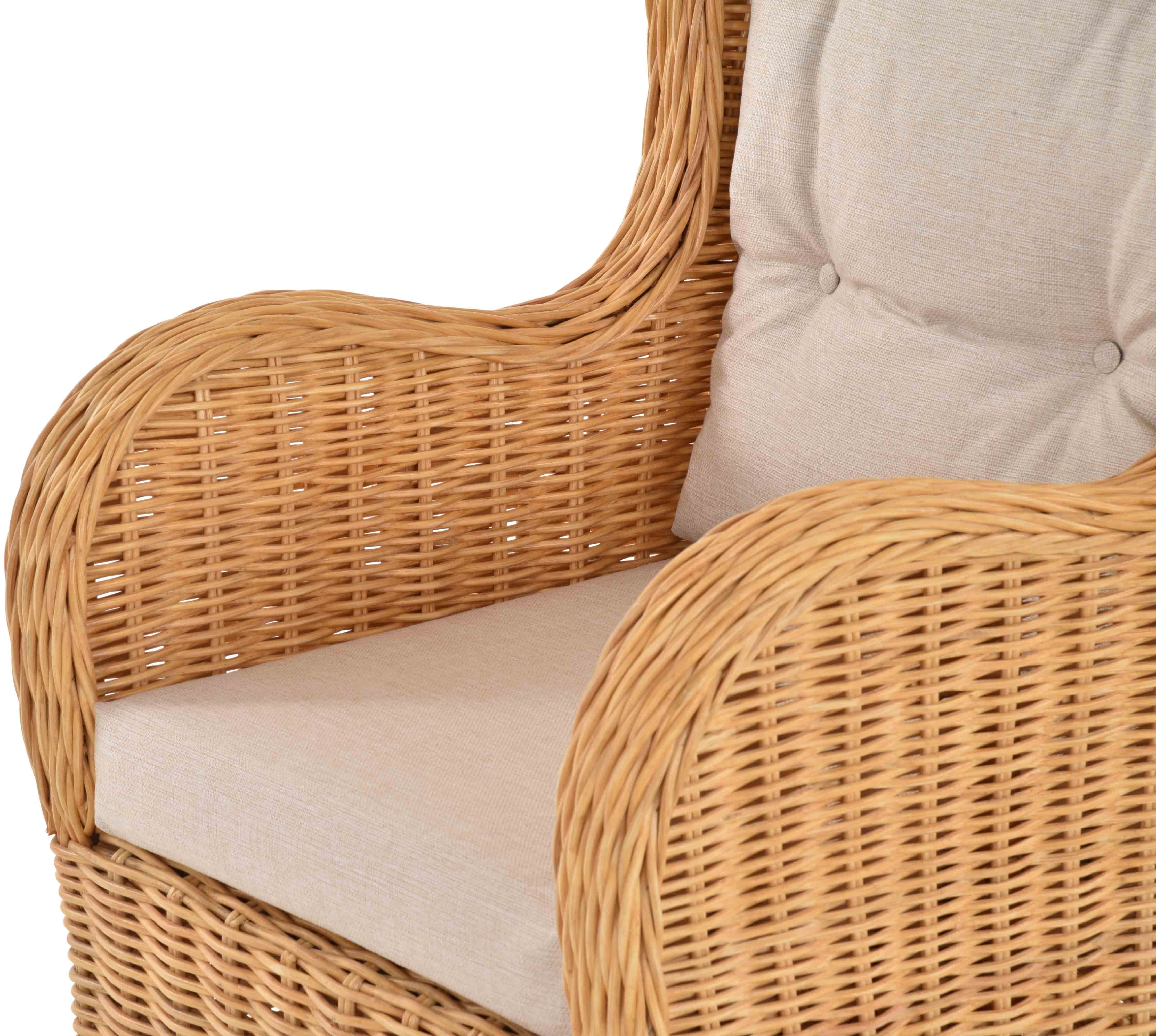 Honig Rattan Loungesessel Lesesessel Birmingham Sessel Home Set Set/2 Rattanmöbel Krines Rattansessel