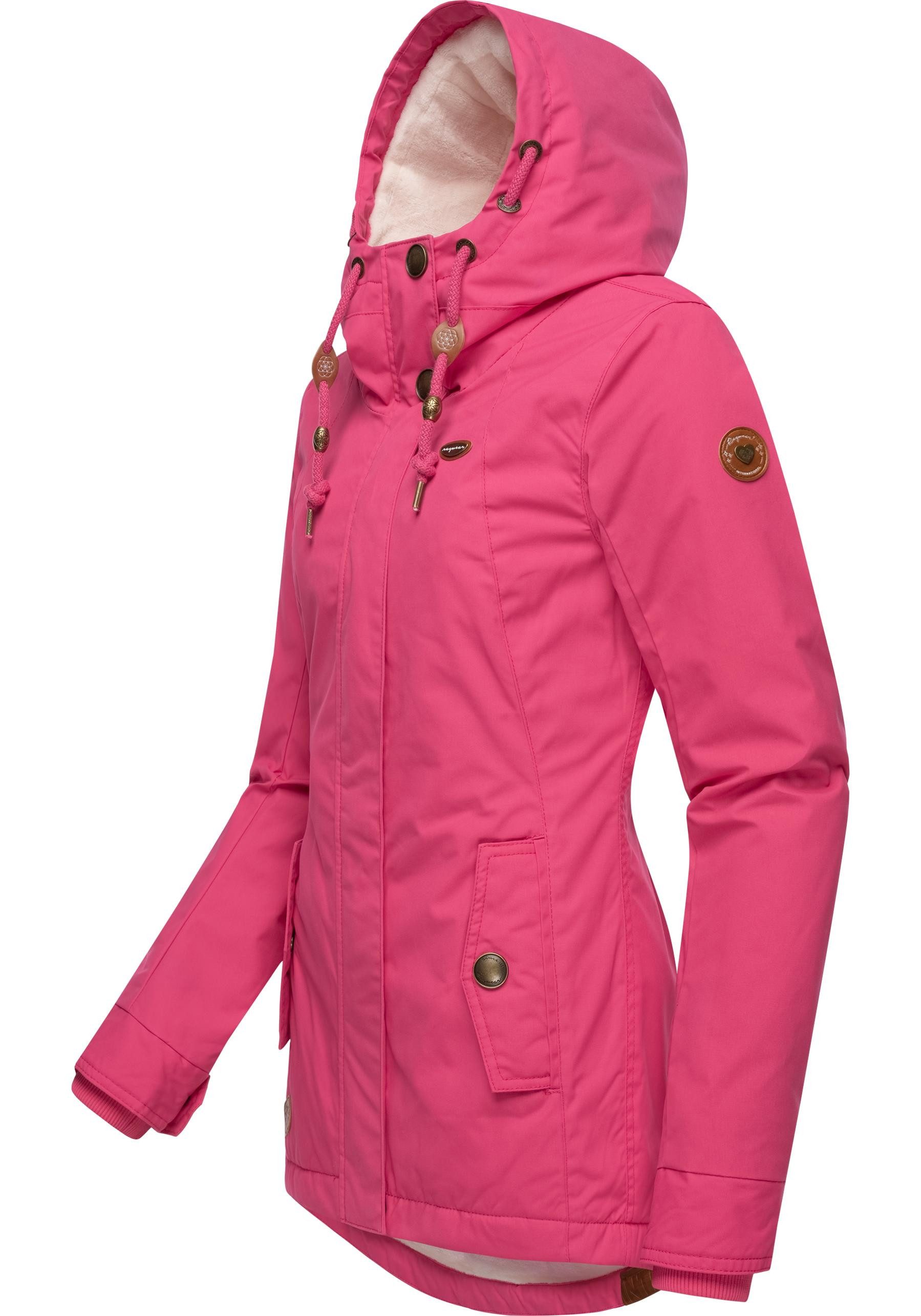Ragwear Winterjacke Monade Damen Winterparka mit Kapuze und m. Fleece gefüttert