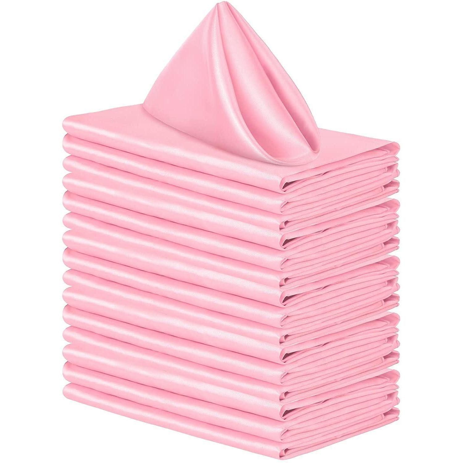 LuxusKollektion Stoffserviette Servietten Stoff 50x50 Rosa 8er-Set, (8 St)