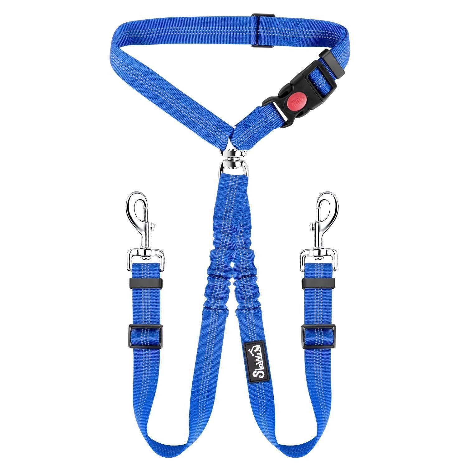LuxusKollektion Autohundegeschirr Hundesicherheitsgurt Doppel 2in1 Hellblau, Textil