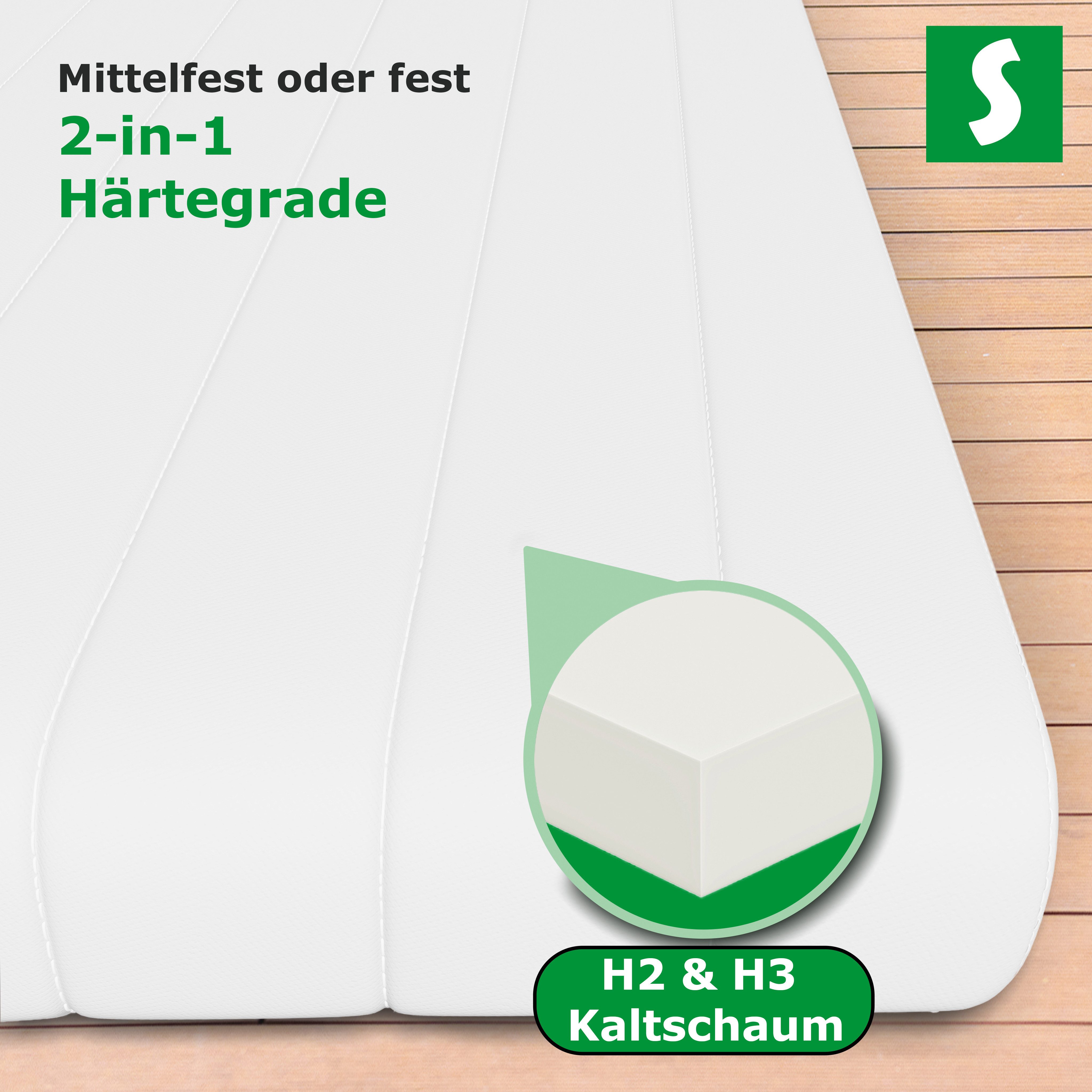 Kaltschaummatratze Premium 7-Zonen Wendematratze mit Härtegraden H2 und H3, Schlaftroll, 11 cm hoch, In verschiedenen Höhen und Größen erhältlich – Bild 5 von 5