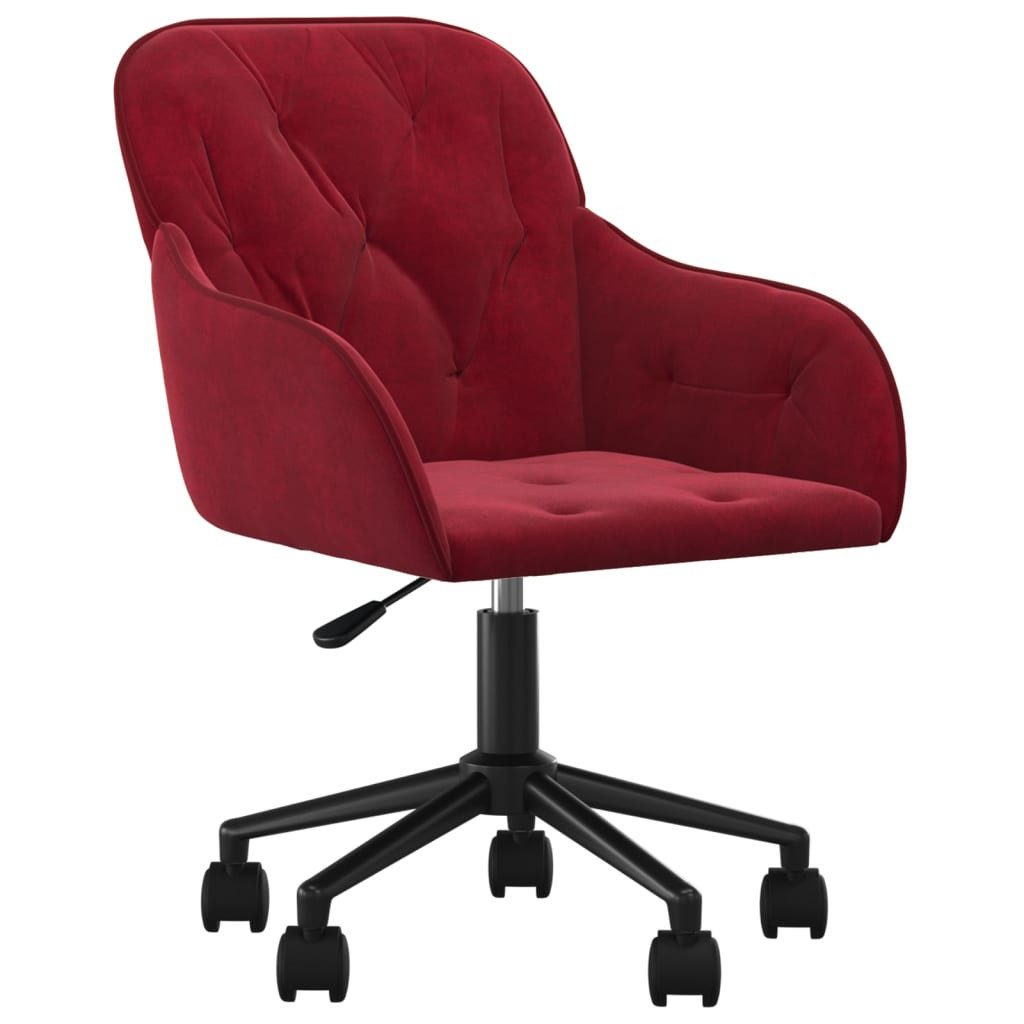 vidaXL Bürostuhl NA Bürostuhl Drehbar Weinrot Samt Drehstuhl Arbeitsplatz Home Office