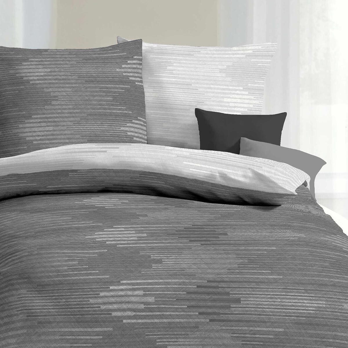 TRAUMSCHLAF Bettwäsche Ikat, Biber, 2 teilig, wunderbar kuschelige Biber Be günstig online kaufen