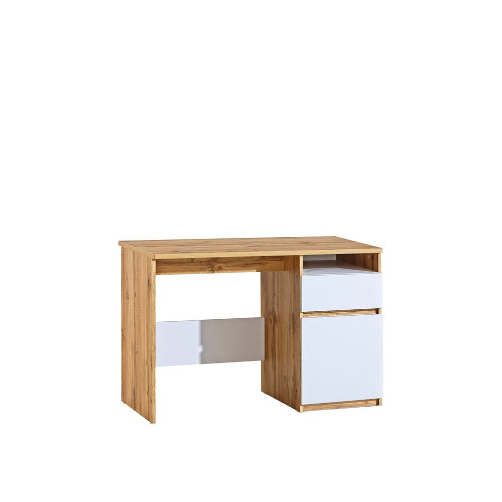 Marmex Möbel Schreibtisch ARCA 07 für Kinder, Jugendliche und Erwachsene Eiche wotan/arktisweiß | Kinderschreibtische