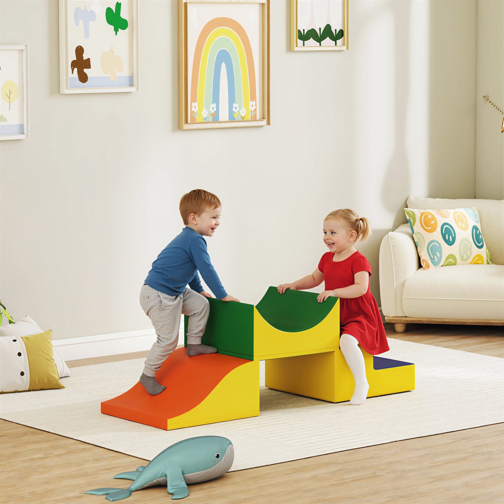 AIYAPLAY chaumstoff Bausteine Kinder 3 Stück Klettern Spielbausteine, (Großbausteine, 3 St., Baby Riesenbausteine), Bauklötze Kunstleder Mehrfarbig