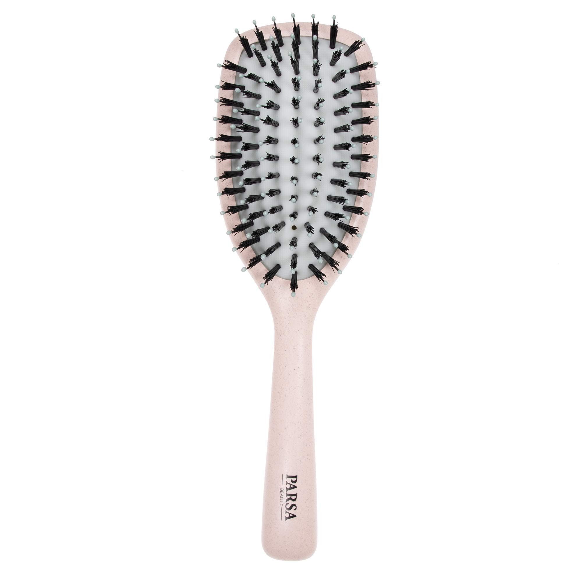 PARSA Beauty Haarbürste Pflegebürste Organic vegane Haarbürste groß oval in beige