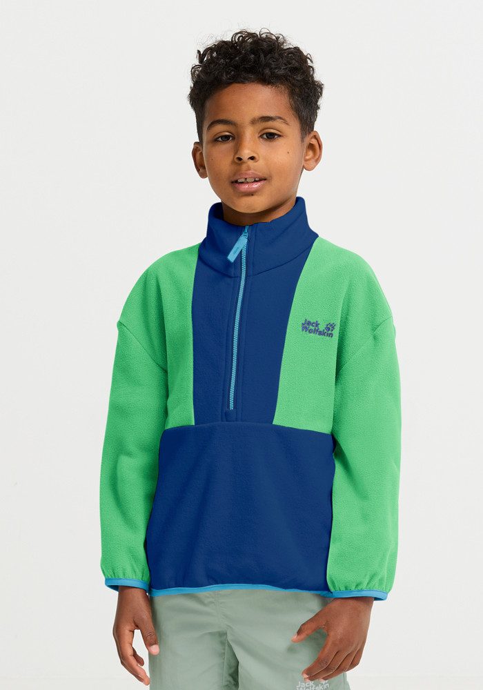Jack Wolfskin Strickfleece-Pullover COLORBLOCK TAUNUS HZ K mit halbem Frontzipper, wasserabweisend, windabweisend, atmungsaktiv – Bild 2 von 5