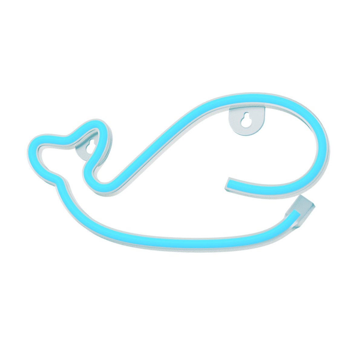 Forever Light LED Dekolicht Forever Light Neon LED-Leuchte Wal blau – FLNE19, Blau, Leuchtendes Wal-Design, flexibler Betrieb, kompakte Größe